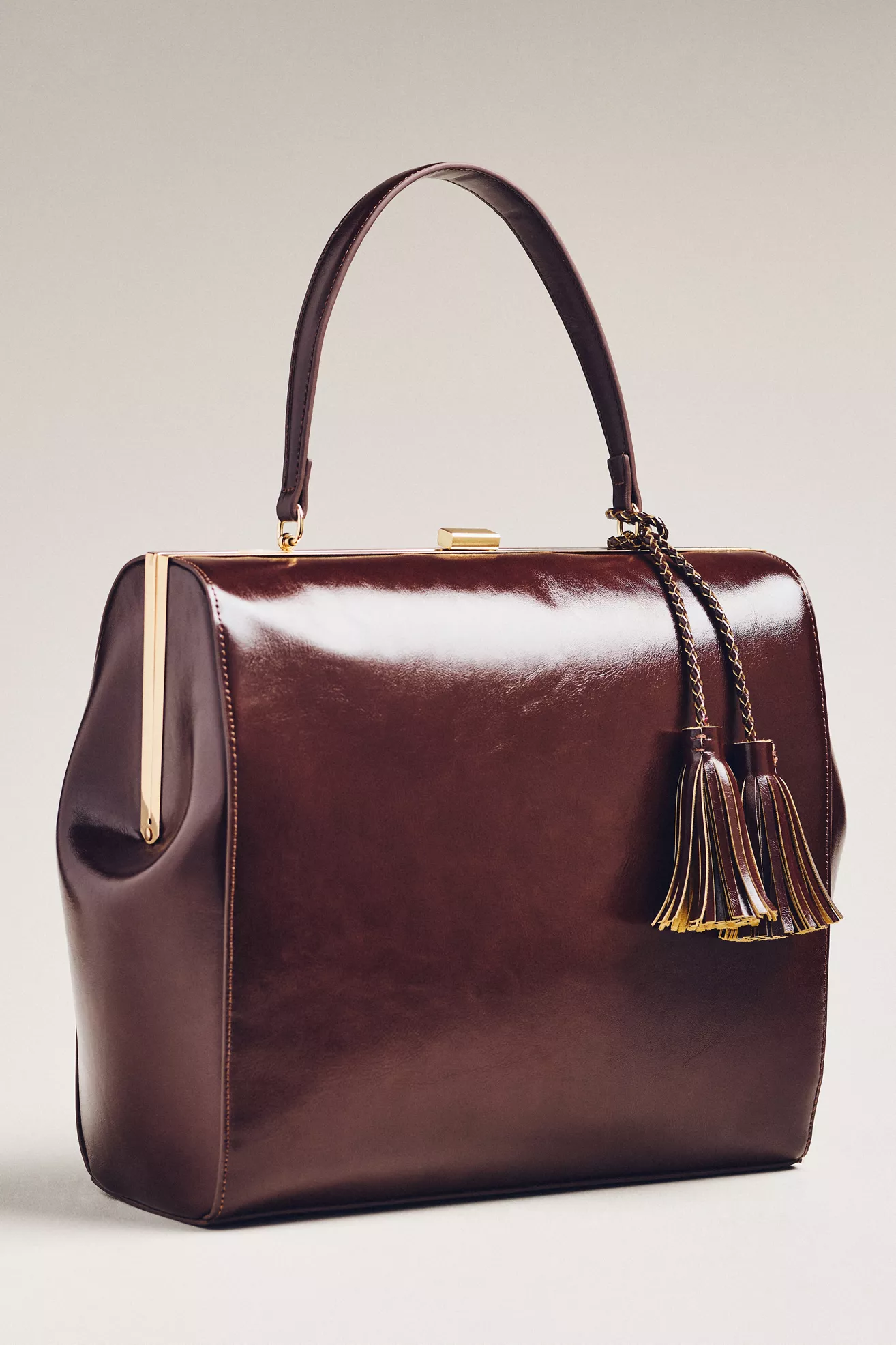 Faux-Leather Square Clutch