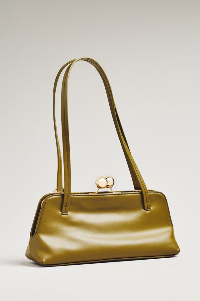 Faux Leather East-West Bag