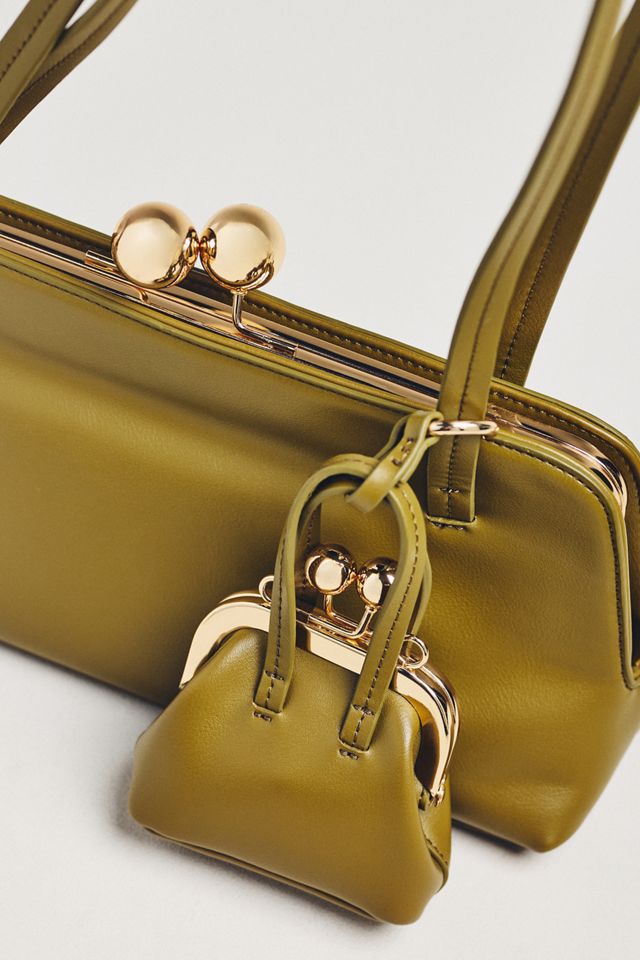 Faux Leather East-West Bag