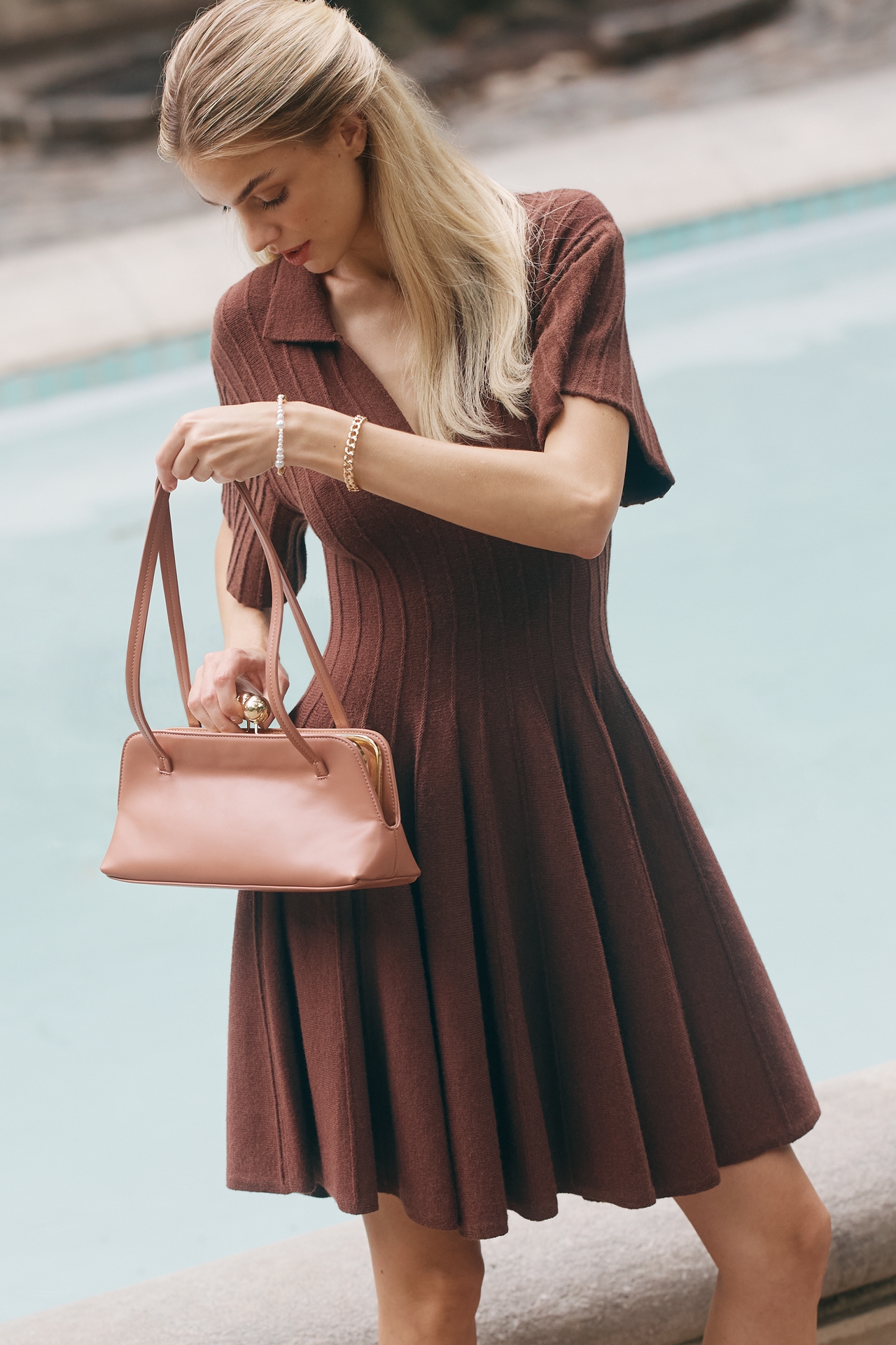 Faux-Leather East-West Bag