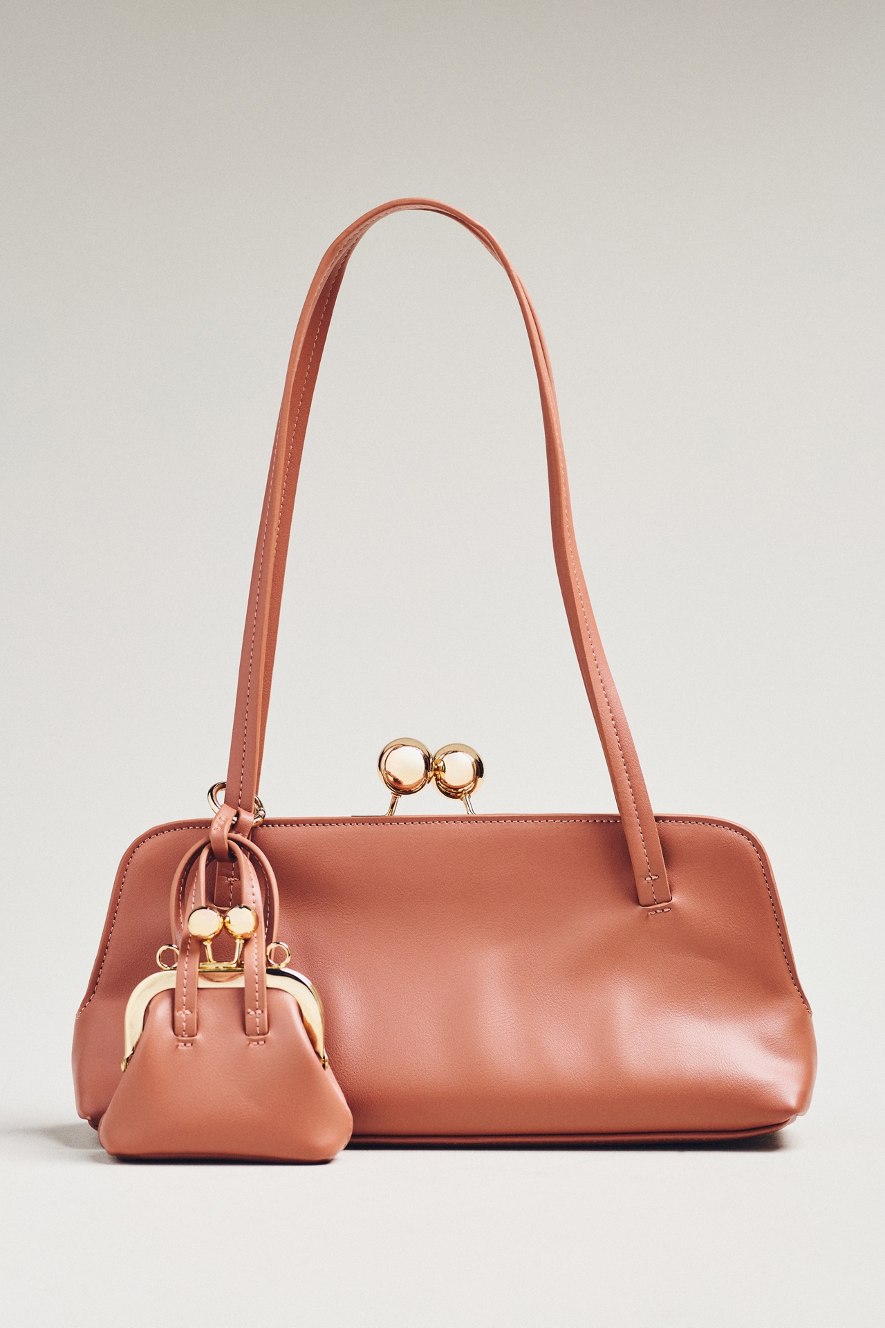 Faux-Leather East-West Bag