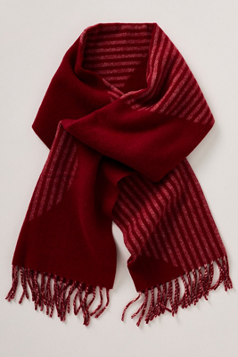 Tbco Oversized Fringe Scarf In Red