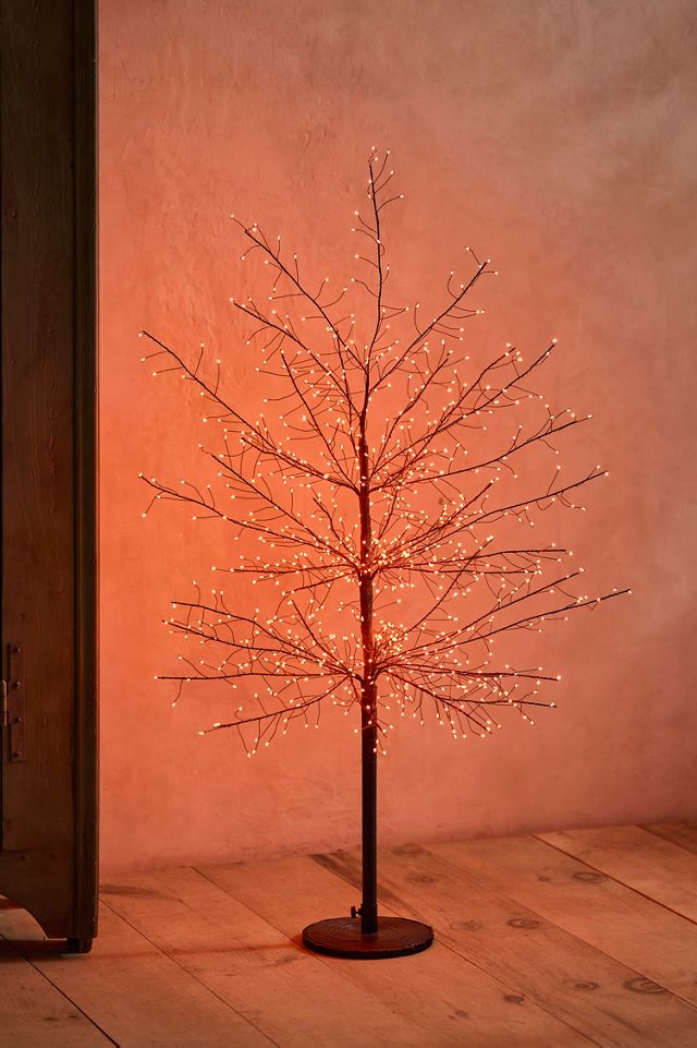 Spooky Orange LED Lit Tree, 4’ #2