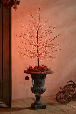 Spooky Orange LED Lit Tree, 4’