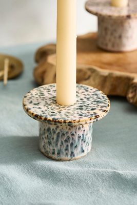 Reactive Glaze Ceramic Taper Holder, Low