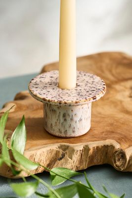 Reactive Glaze Ceramic Taper Holder, Low