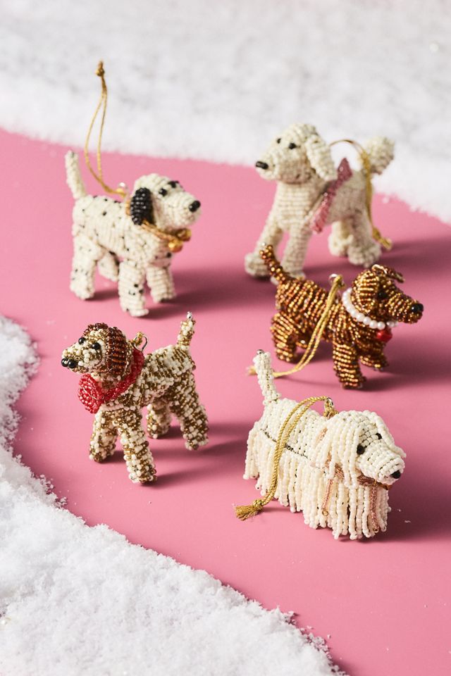 Beaded Dog Ornament  #1