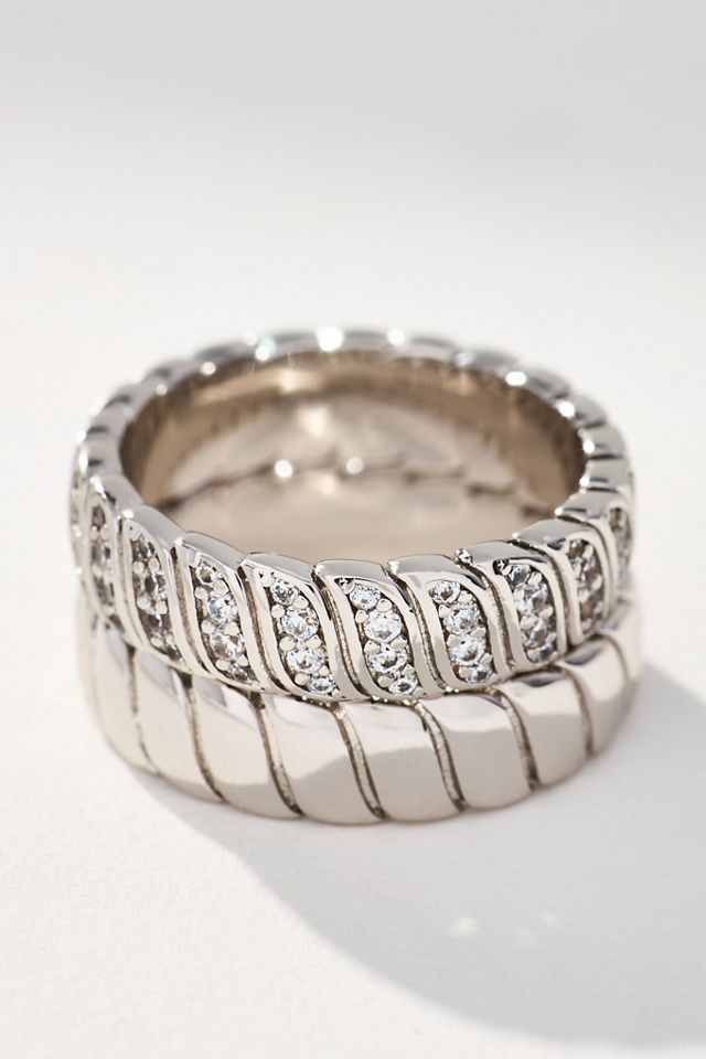 Luv Aj Snake Chain Rings, Set of 2 #1