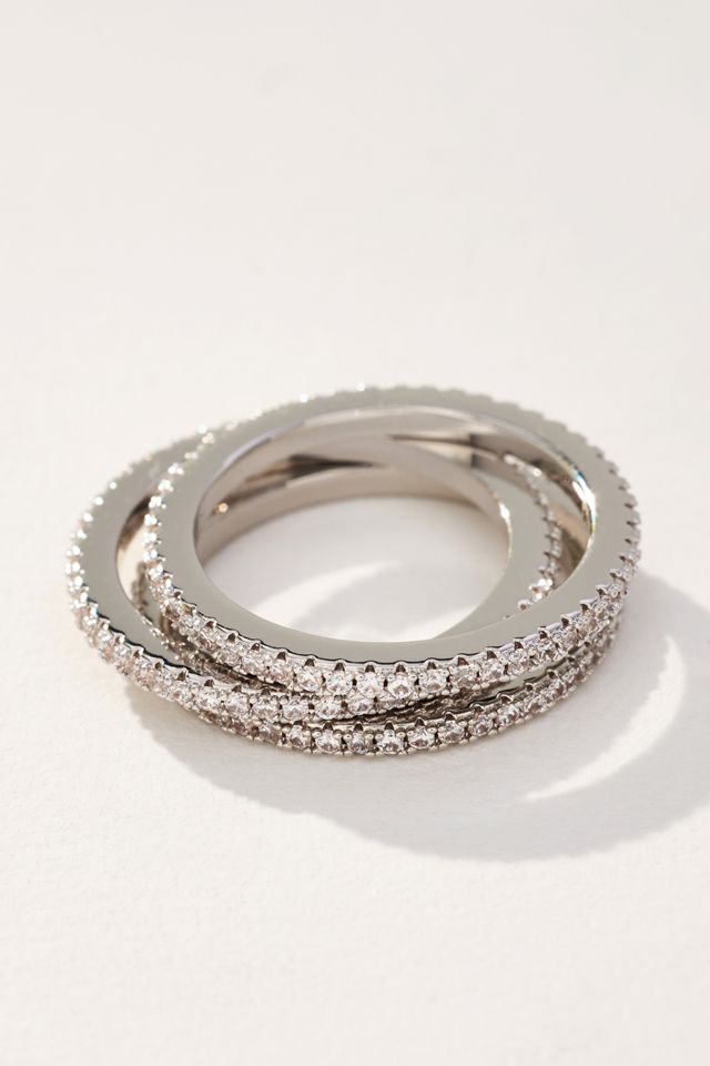 Luv Aj Classic Pavé Band Rings, Set of 3 #1