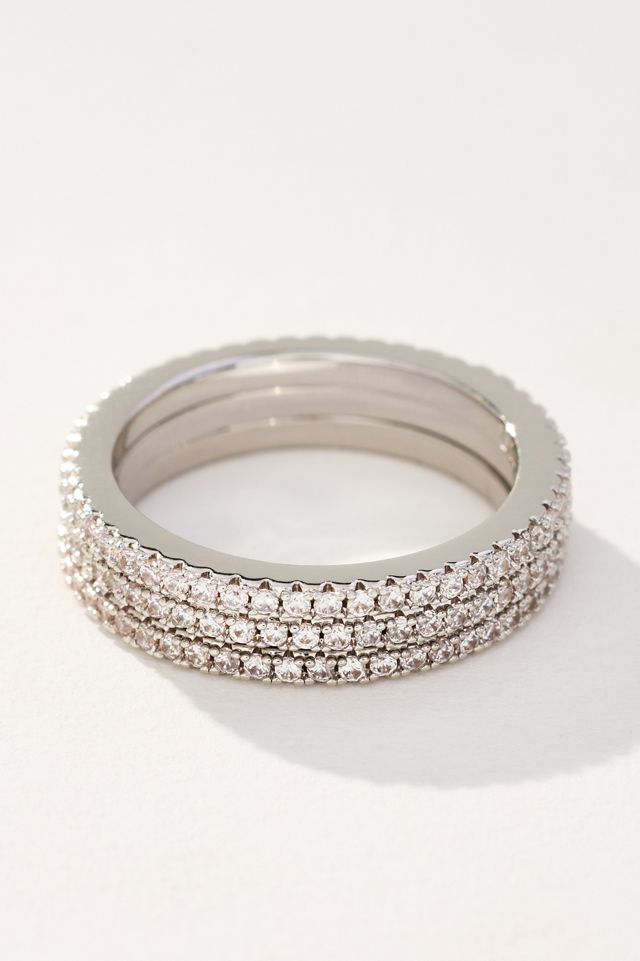 Luv Aj Classic Pavé Band Rings, Set of 3 #2