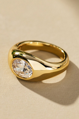 Oval Orbit Bezel Ring