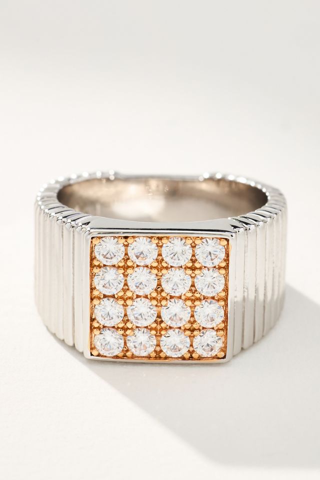 Luv Aj Pavé Square Signet Ring #1