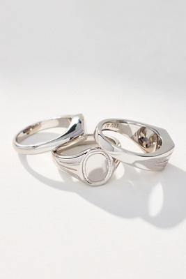 Luv Aj Signet Stacker Rings, Set Of 3