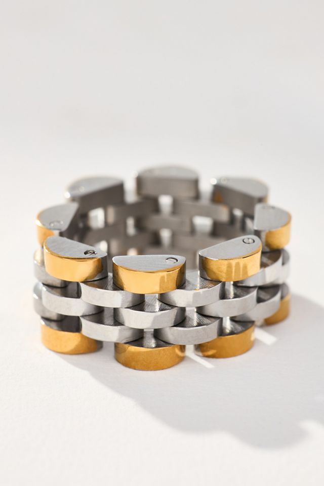Luv Aj Mixed Metal Timepiece Ring #2