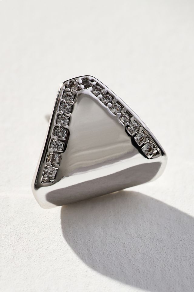 Luv Aj Pavé Shield Triangle Stud Earrings #1