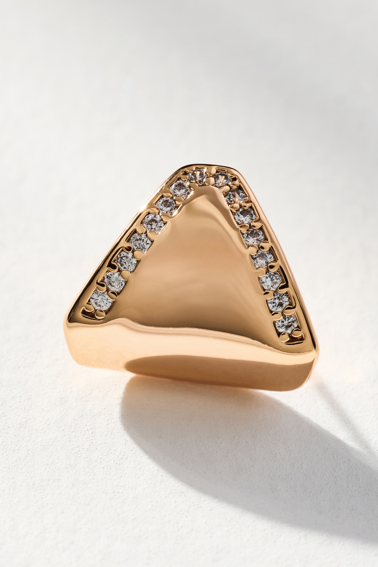 Luv Aj Pavé Shield Triangle Stud Earrings