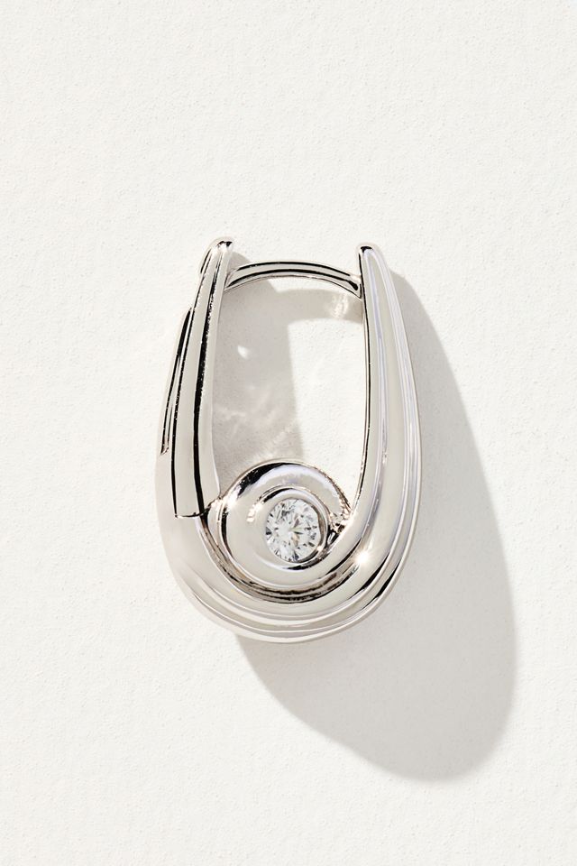 Luv Aj Wave Bezel Hoop Earrings #1
