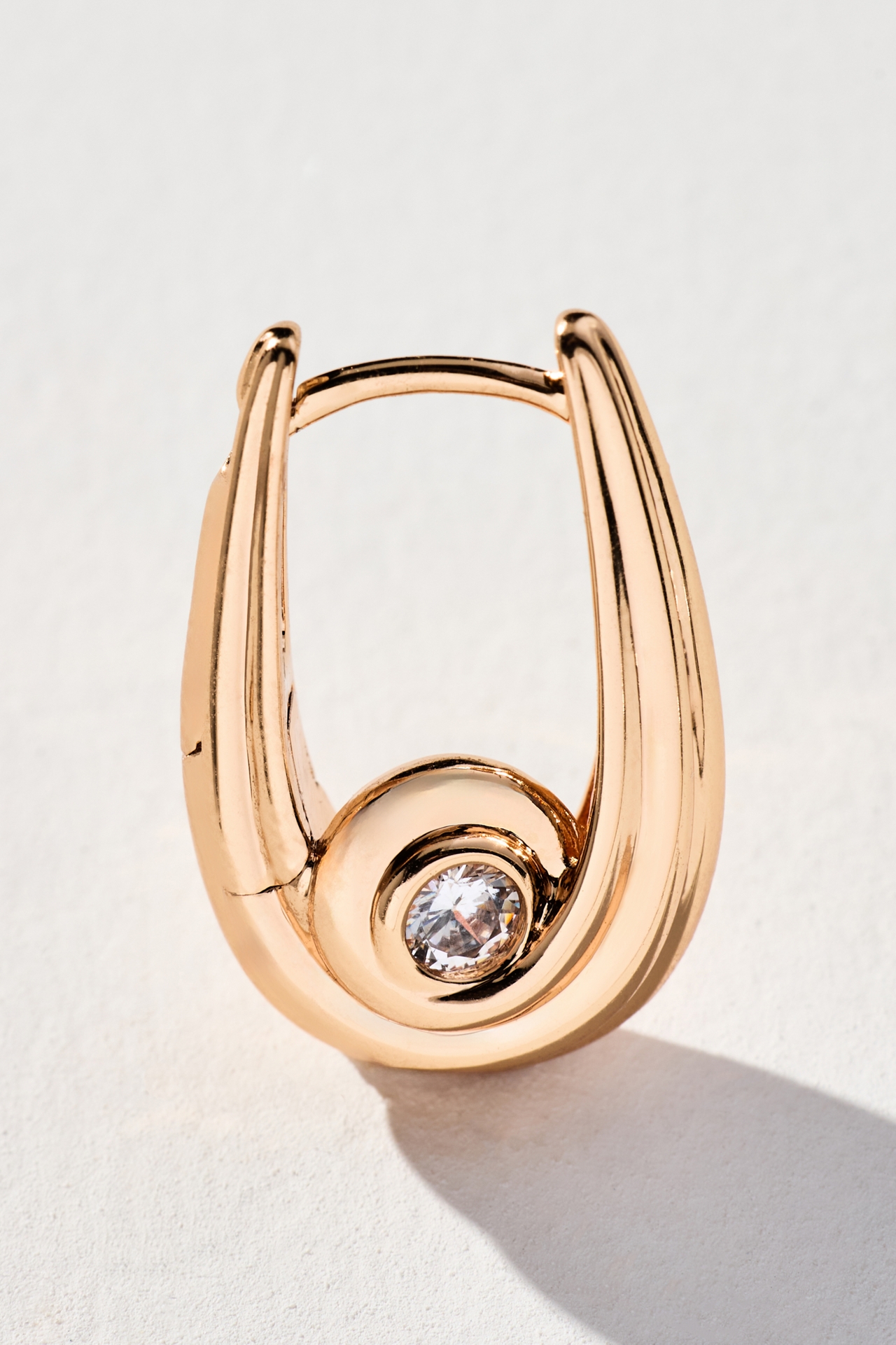 Luv Aj Wave Bezel Hoop Earrings