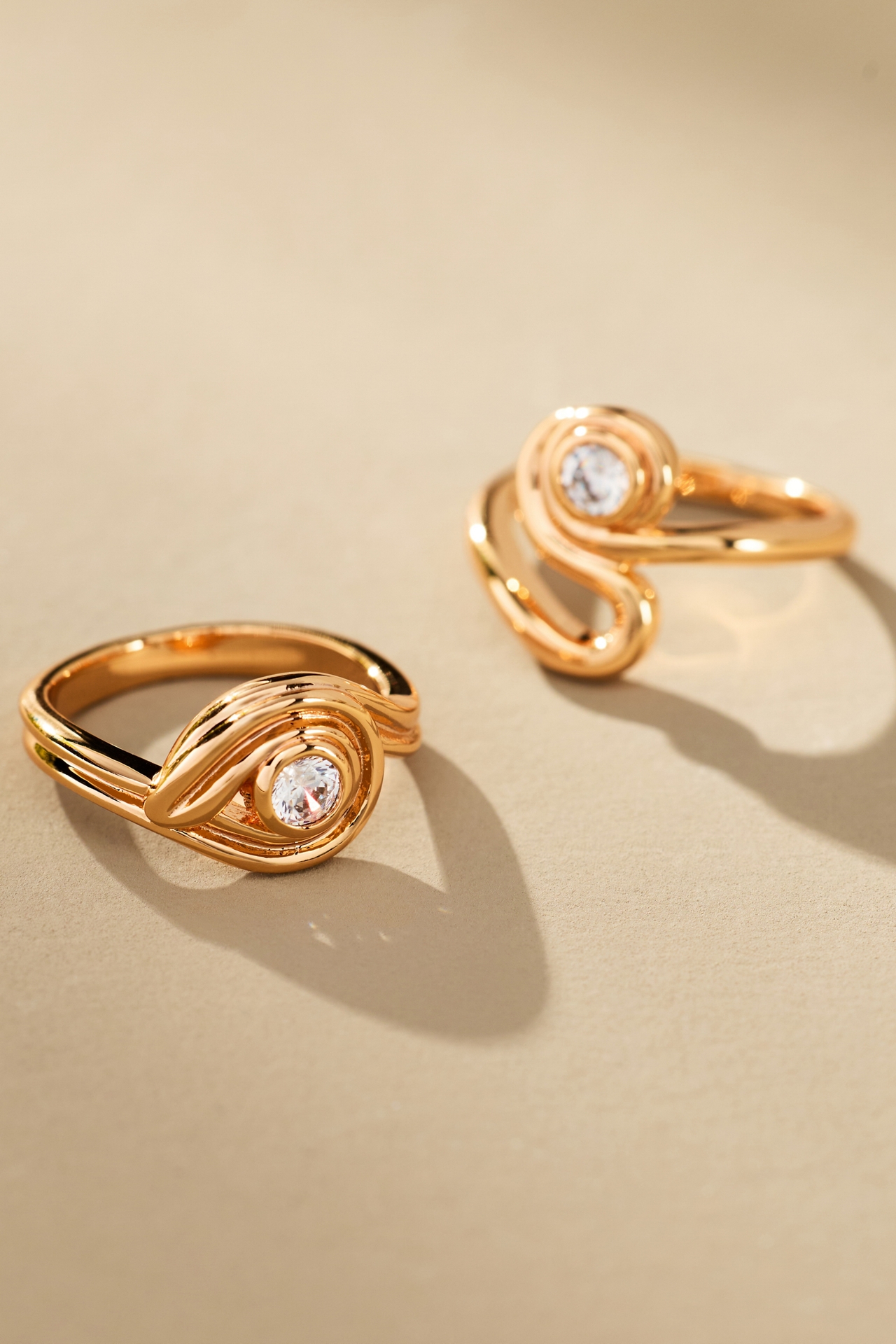 Luv Aj Wave Rings, Set of 2