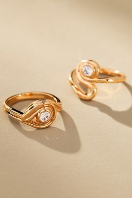 Luv Aj Wave Rings, Set of 2