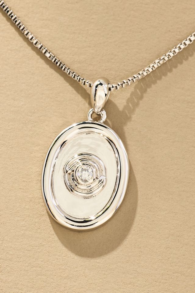 Luv Aj Wave Bezel Locket Necklace #1