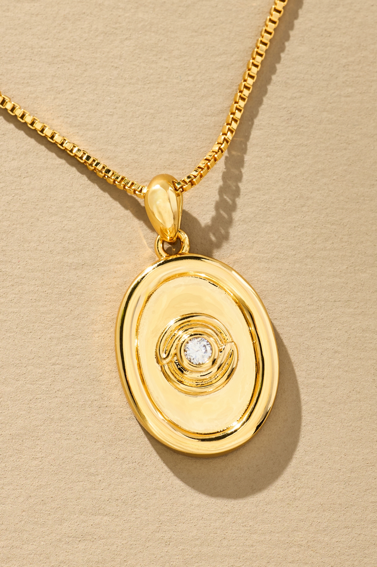 Luv Aj Wave Bezel Locket Necklace