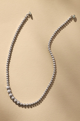 Luv Aj Wave Graduated Bezel Tennis Necklace In Metallic