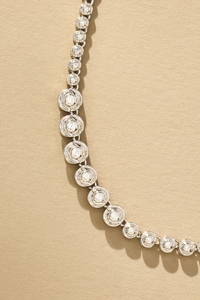 Luv Aj Wave Graduated Bezel Tennis Necklace #1