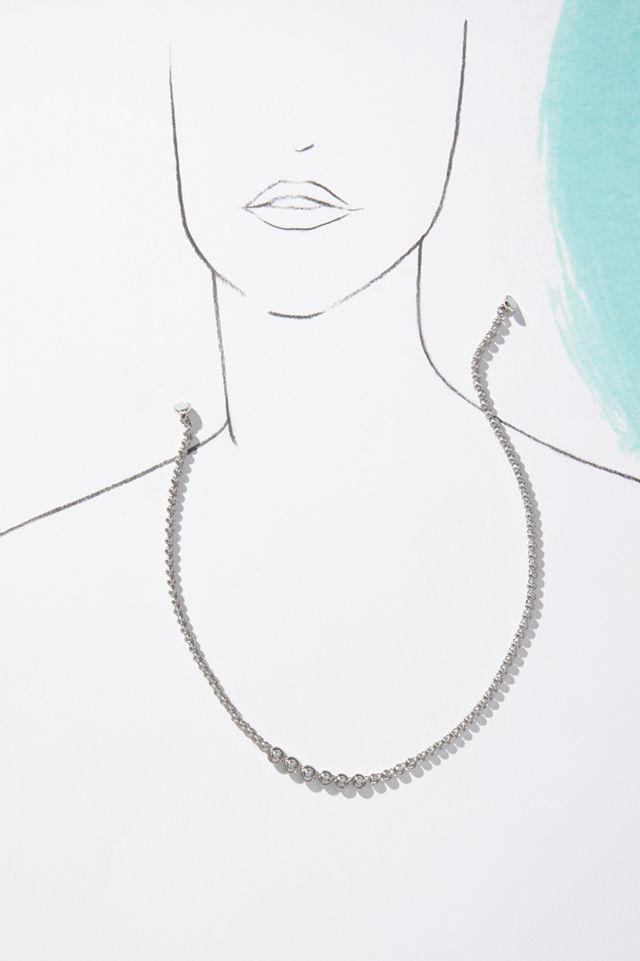 Luv Aj Wave Graduated Bezel Tennis Necklace #2