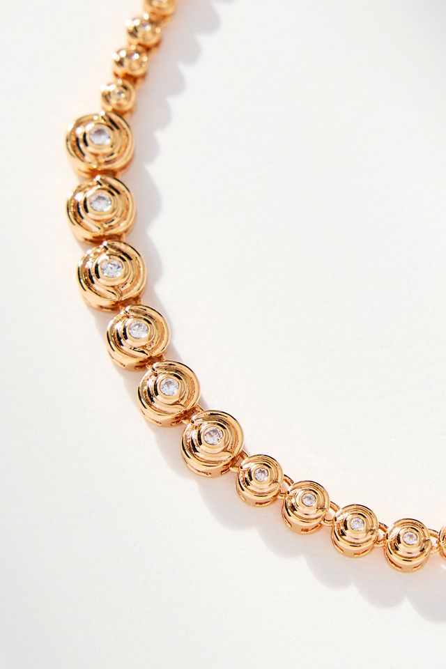 Luv Aj Wave Graduated Bezel Tennis Necklace #1