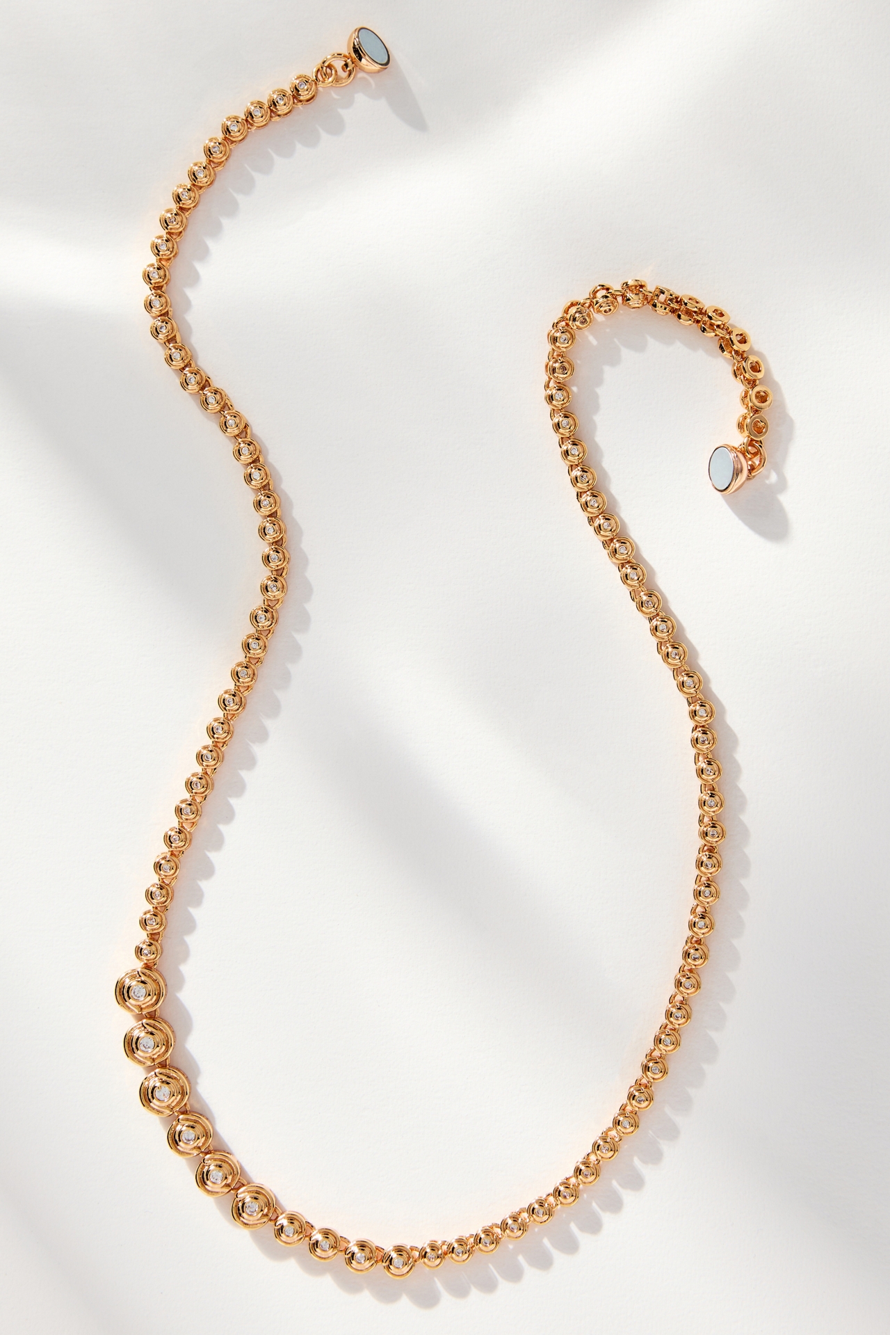 Luv Aj Wave Graduated Bezel Tennis Necklace
