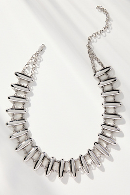 Luv Aj Milan Bead Stud Chocker Necklace In Silver