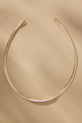 By Anthropologie Crystal Collar Snake Chain Necklace