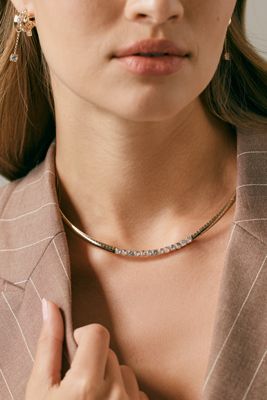 Crystal Collar Snake Chain Necklace