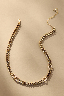 By Anthropologie Pavé Crystal Curb Chain Necklace