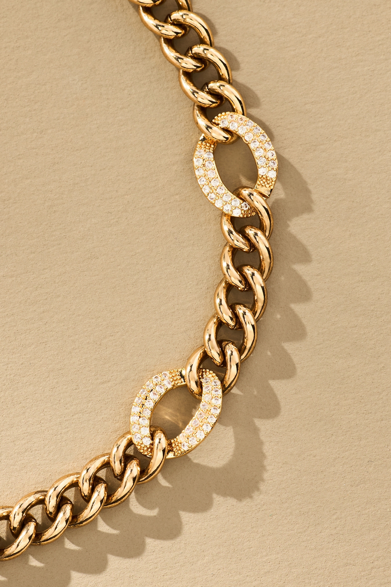 Pavé Crystal Curb Chain Necklace