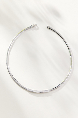 By Anthropologie Baguette Crystal Flat Chain Necklace