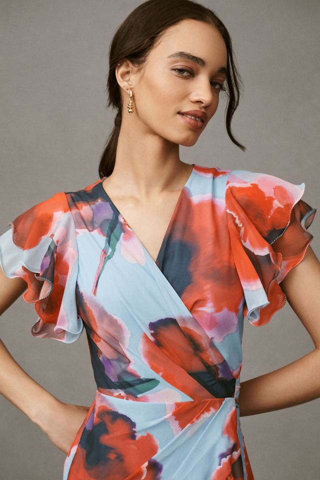 Hutch Zola Flutter-Sleeve Wrap Maxi Dress #2