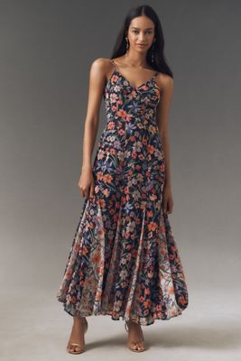 Hutch Belinna Sleeveless V-Neck Godet A-Line Maxi Dress