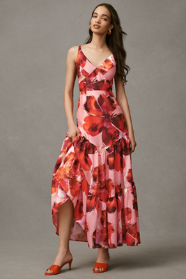 Hutch Arden Sleeveless Tiered Floral A-line Maxi Dress In Multi
