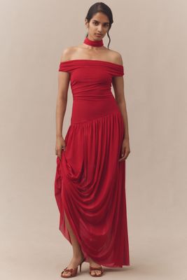 BEC + BRIDGE Deija Off-Shoulder Drop-Waist Maxi Dress