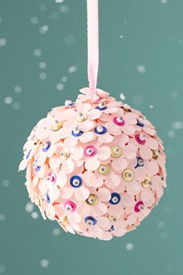 Pailletten Blush Ball Ornament