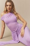 MISHA Sisal One-Shoulder Twist Mesh Maxi Dress