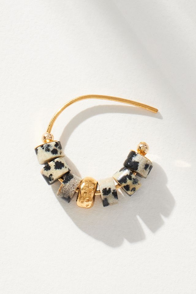 Elise Tsikis Stone Mini Hoop Earrings #1
