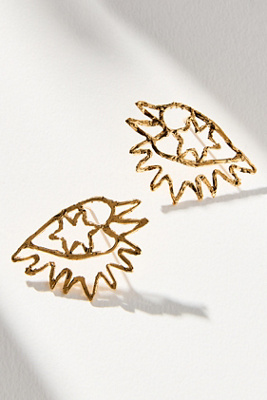Golden Hour Designs Geometric Post Earrings In Gold