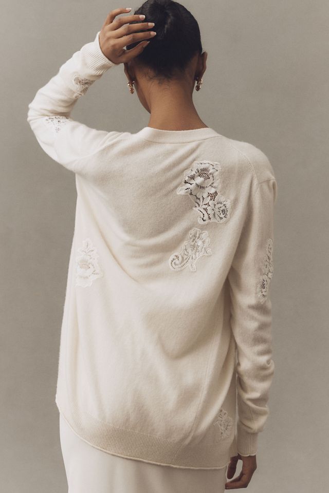 LoveShackFancy Brynnella Cashmere Blend Cardigan Sweater #4