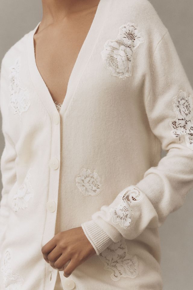 LoveShackFancy Brynnella Cashmere Blend Cardigan Sweater #6