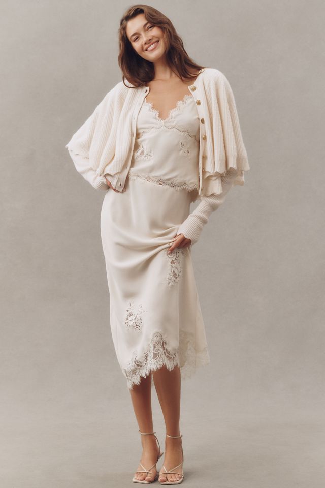 LoveShackFancy Daelyn Capelet Cardigan Sweater #4