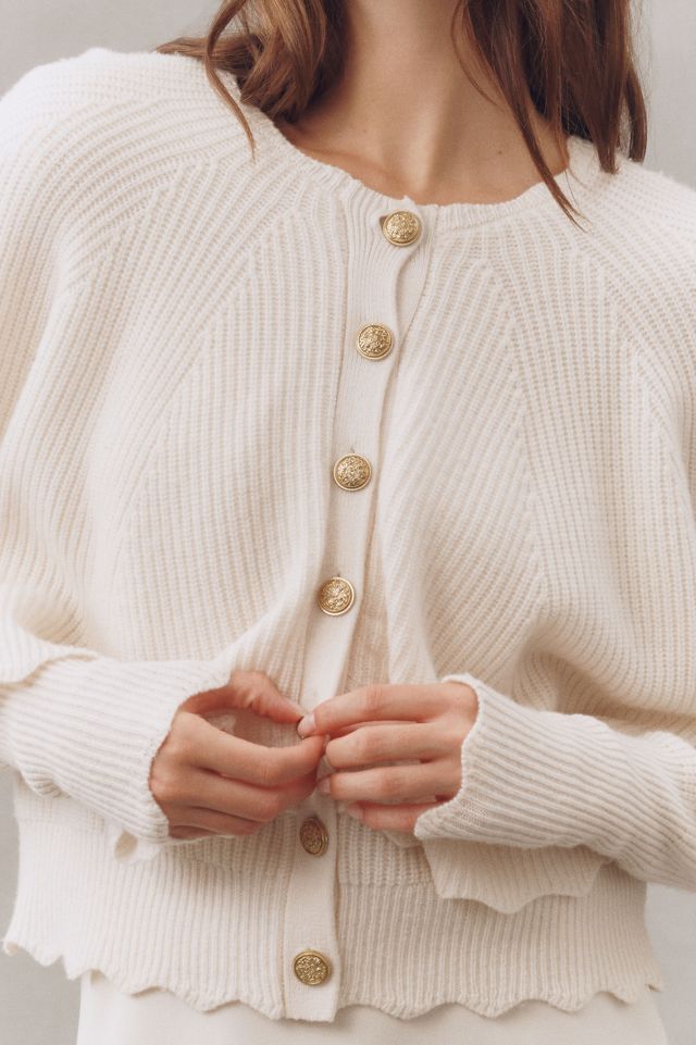 LoveShackFancy Daelyn Capelet Cardigan Sweater #5