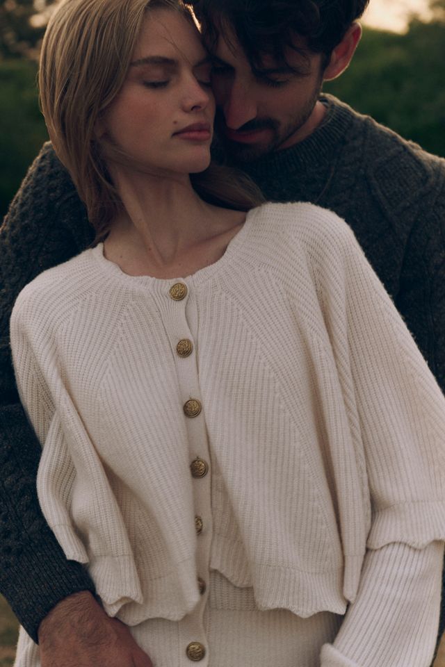 LoveShackFancy Daelyn Capelet Cardigan Sweater #1